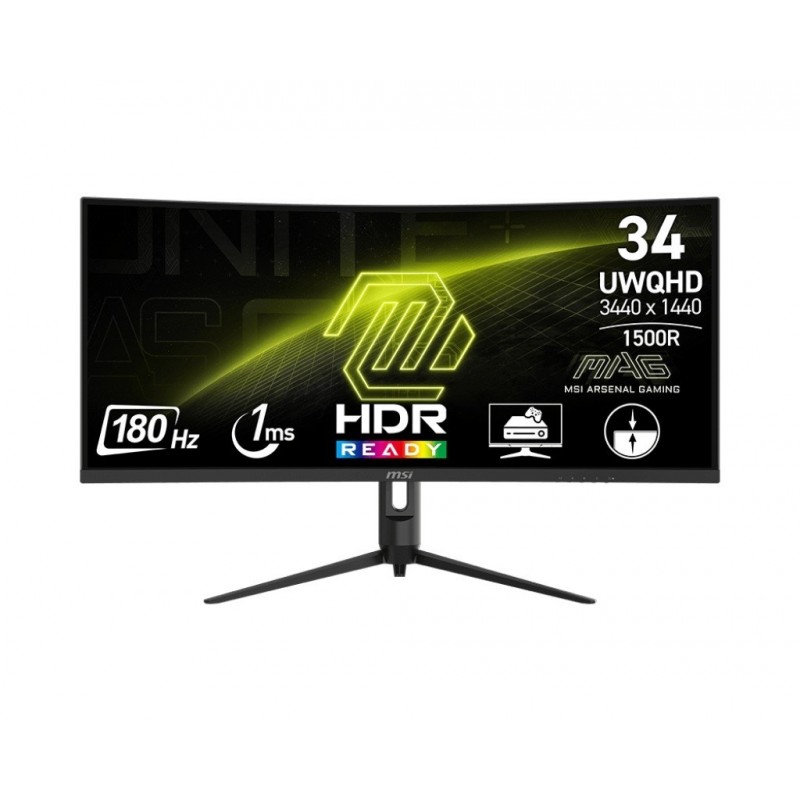 Monitor 34 cale MAG 342CQR E2 LED/WQHD/Curved/180Hz/czarny Monitor 34 cale MAG 342CQR E2 LED/WQHD/Curved/180Hz/czarny
