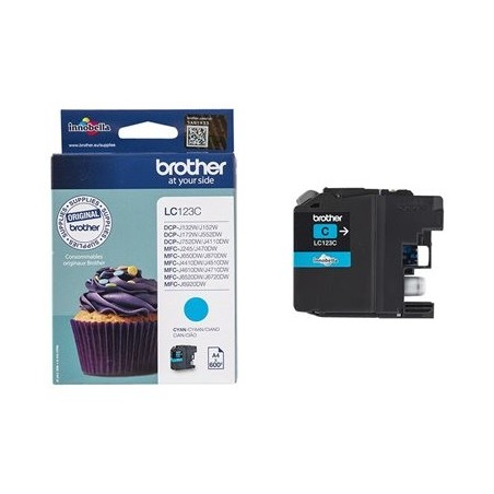 BROTHER LC123C Tusz Brother LC123C cyan 600str MFC-J4510DW / DCP-J4110DW / MFC-J470DW