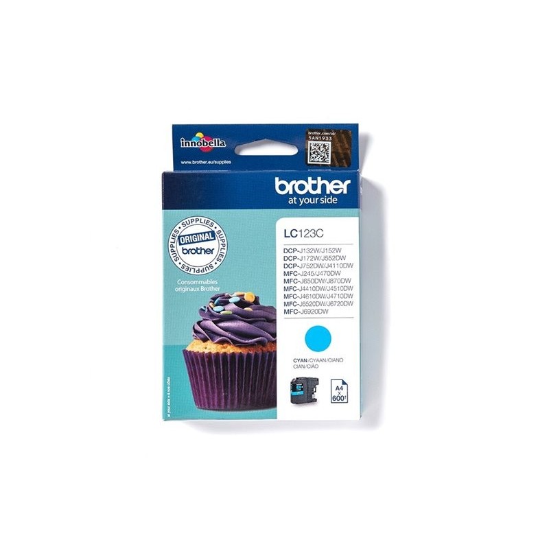 BROTHER LC123C Tusz Brother LC123C cyan 600str MFC-J4510DW / DCP-J4110DW / MFC-J470DW