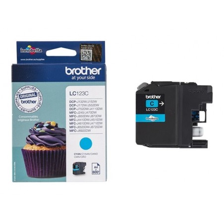 BROTHER LC123C Tusz Brother LC123C cyan 600str MFC-J4510DW / DCP-J4110DW / MFC-J470DW