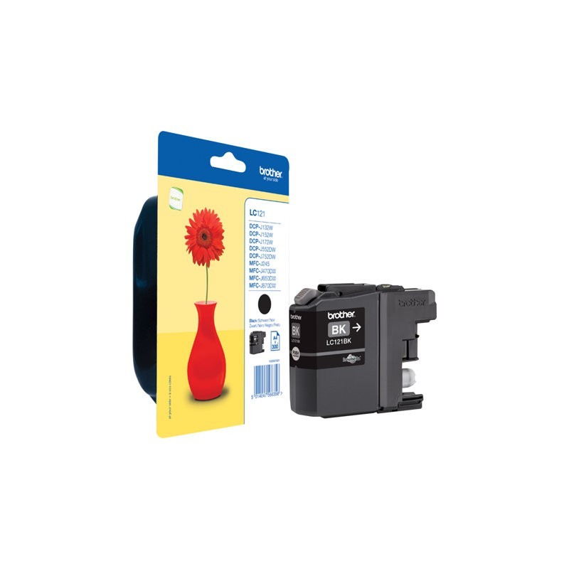 BROTHER LC121BK Tusz Brother LC121BK black 300str DCP-J552DW / MFC-J470DW