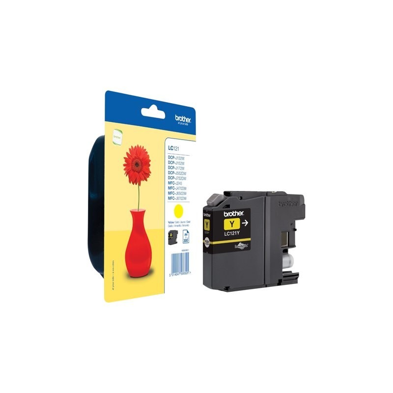 BROTHER LC121Y Tusz Brother LC121Y yellow 300str DCP-J552DW / MFC-J470DW