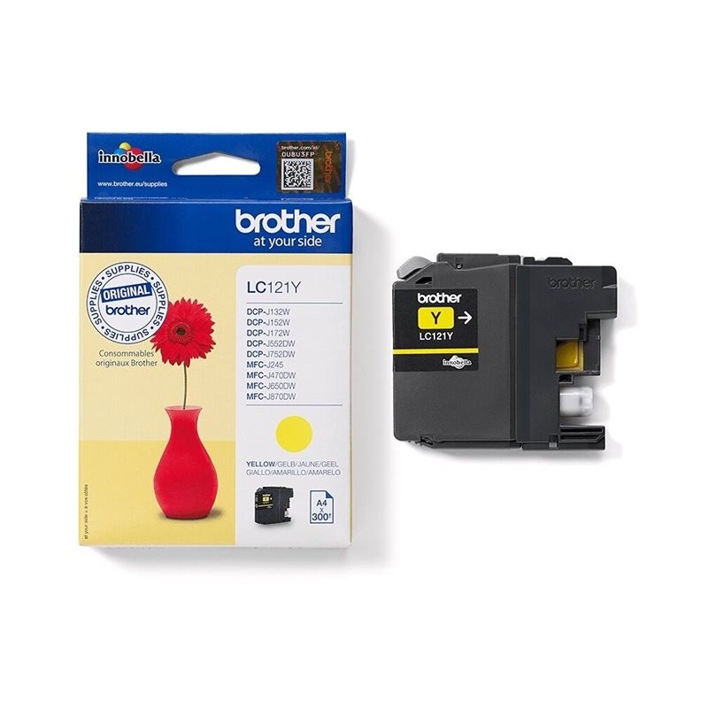 BROTHER LC121Y Tusz Brother LC121Y yellow 300str DCP-J552DW / MFC-J470DW
