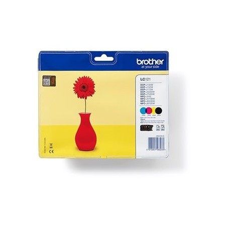 BROTHER LC121VALBP Zestaw Brother LC 121 CMYK Blister Pack 300str DCP-J132W / DCP-J152W