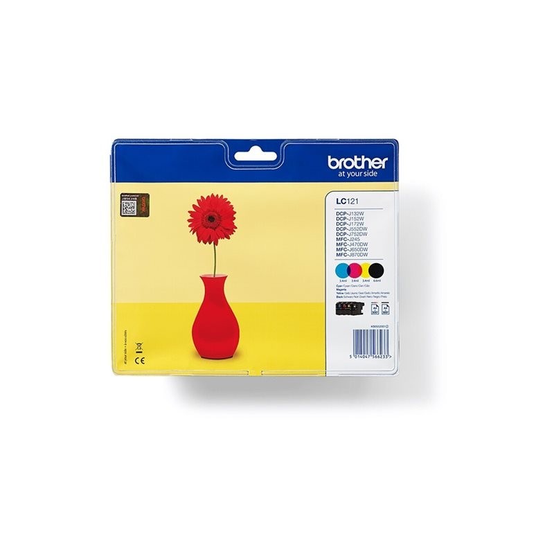 BROTHER LC121VALBP Zestaw Brother LC 121 CMYK Blister Pack 300str DCP-J132W / DCP-J152W
