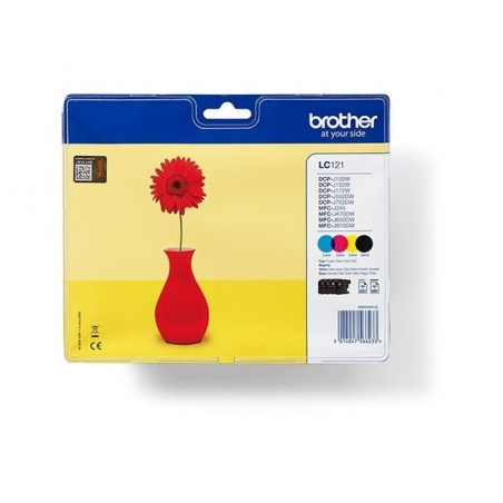 BROTHER LC121VALBP Zestaw Brother LC 121 CMYK Blister Pack 300str DCP-J132W / DCP-J152W