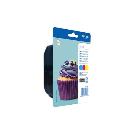 BROTHER LC123RBWBP Zestaw Brother LC123RBWBP CMY Blister Pack 600str MFC-J4510DW / DCP-J552DW