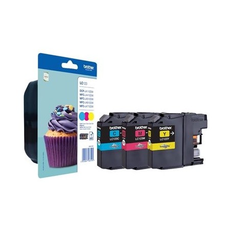 BROTHER LC123RBWBP Zestaw Brother LC123RBWBP CMY Blister Pack 600str MFC-J4510DW / DCP-J552DW