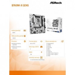 Płyta główna B760M-X GEN5 s1700 2DDR5 DP/HDMI mATX 