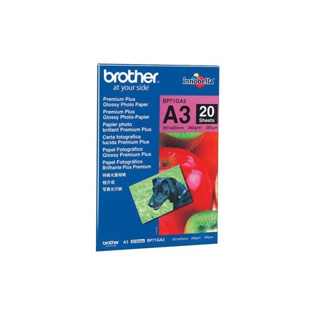 BROTHER BP71GA3 Papier fotograficzny Brother BP71GA3 20ark błyszczący A3 BROTHER BP71GA3 Papier fotograficzny Brother BP71GA3 20ark błyszczący A3