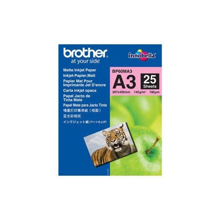 BROTHER BP60MA3 Papier fotograficzny Brother BP60MA3 25ark matowy A3