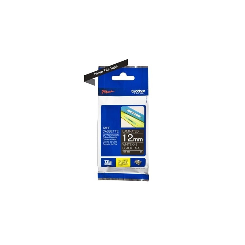 BROTHER TZE335 Taśma Brother 12mm White on Black BROTHER TZE335 Taśma Brother 12mm White on Black