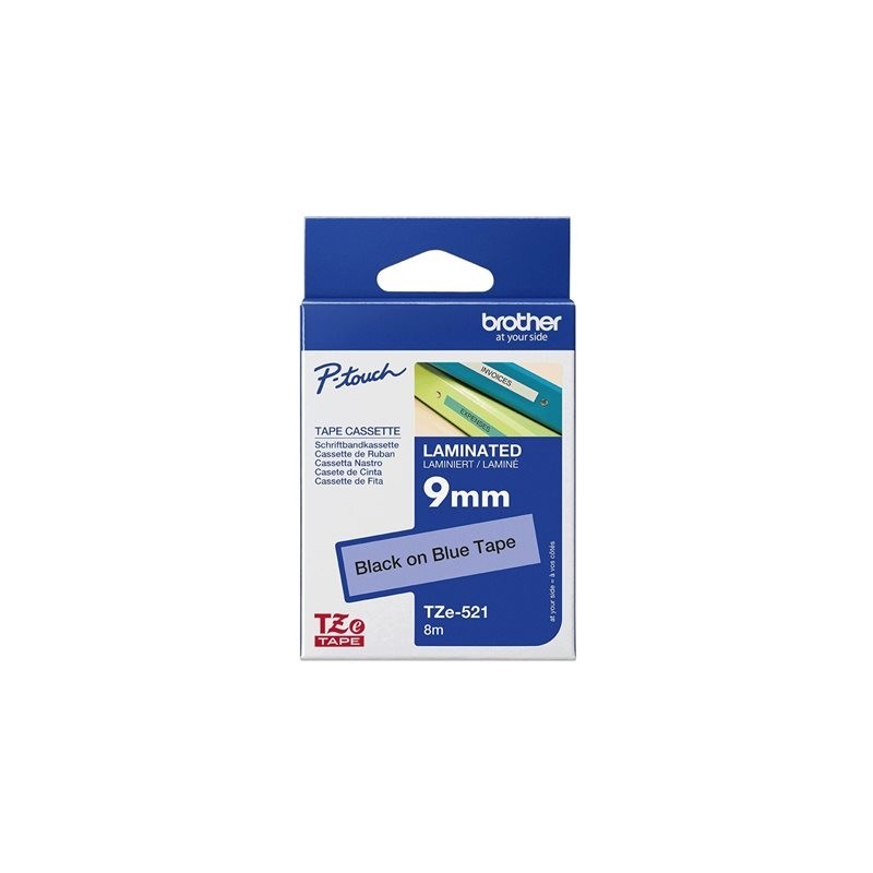 BROTHER TZE521 Taśma Brother 9mm BLACK ON BLUE