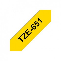 BROTHER TZe651 Taśma Brother 24mm BLACK ON YELLOW BROTHER TZe651 Taśma Brother 24mm BLACK ON YELLOW