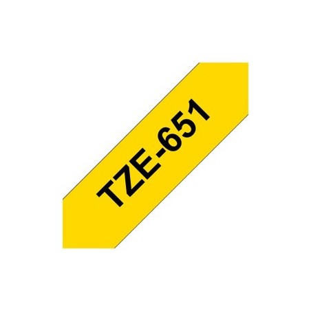 BROTHER TZe651 Taśma Brother 24mm BLACK ON YELLOW BROTHER TZe651 Taśma Brother 24mm BLACK ON YELLOW