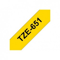 BROTHER TZe651 Taśma Brother 24mm BLACK ON YELLOW BROTHER TZe651 Taśma Brother 24mm BLACK ON YELLOW