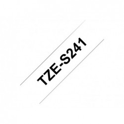 BROTHER TZES241 Tape Brother 18mm BLACK ON WHITE ADHESIVE TAPE BROTHER TZES241 Tape Brother 18mm BLACK ON WHITE ADHESIVE TAPE