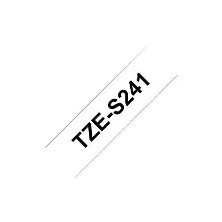 BROTHER TZES241 Tape Brother 18mm BLACK ON WHITE ADHESIVE TAPE BROTHER TZES241 Tape Brother 18mm BLACK ON WHITE ADHESIVE TAPE