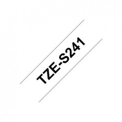 BROTHER TZES241 Tape Brother 18mm BLACK ON WHITE ADHESIVE TAPE BROTHER TZES241 Tape Brother 18mm BLACK ON WHITE ADHESIVE TAPE