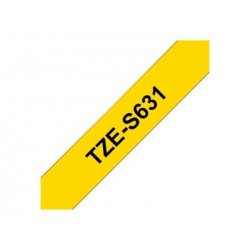 BROTHER TZeS631 Taśma Brother 12mm BLACK ON YELLOW ADHESIVE TAPE BROTHER TZeS631 Taśma Brother 12mm BLACK ON YELLOW ADHESIVE TAPE