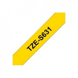 BROTHER TZeS631 Taśma Brother 12mm BLACK ON YELLOW ADHESIVE TAPE BROTHER TZeS631 Taśma Brother 12mm BLACK ON YELLOW ADHESIVE TAPE