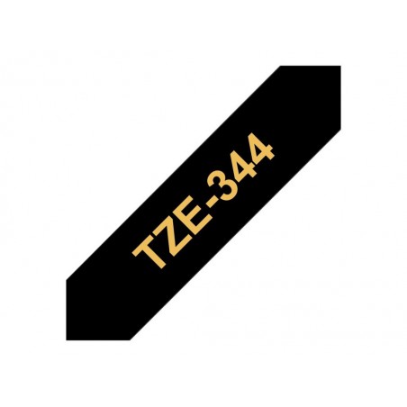 BROTHER TZE344 Taśma Brother 18mm Gold on Black BROTHER TZE344 Taśma Brother 18mm Gold on Black