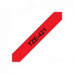 BROTHER TZe421 Taśma Brother 9mm BLACK ON RED