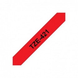BROTHER TZe421 Taśma Brother 9mm BLACK ON RED
