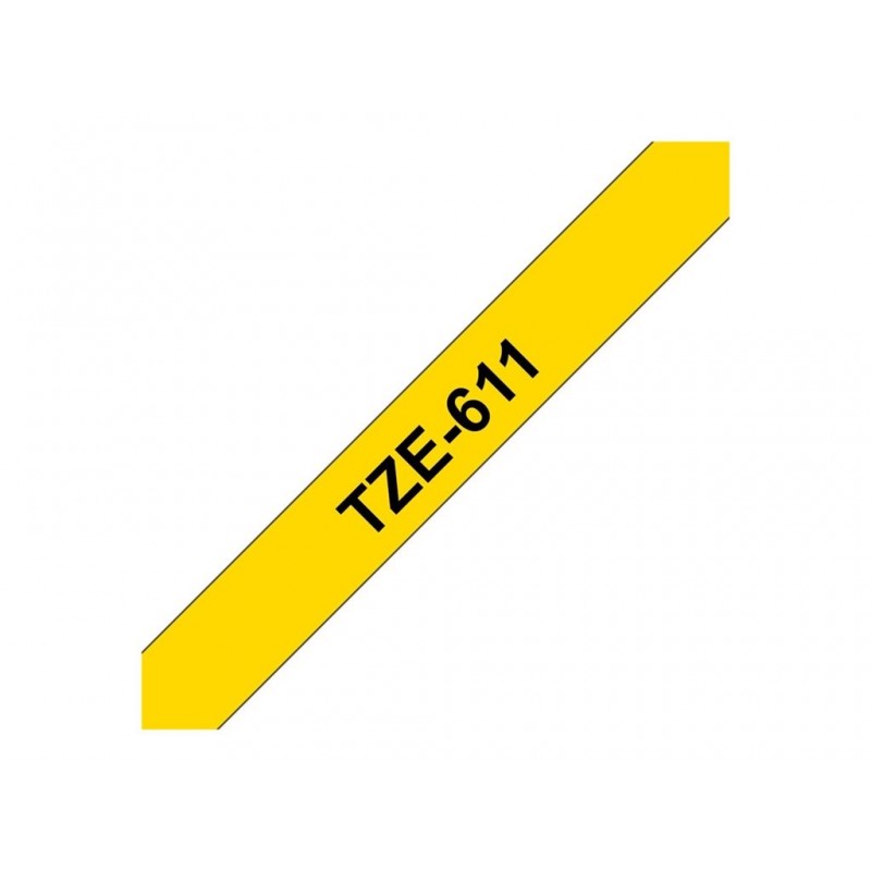 BROTHER TZe611 Taśma Brother 6mm BLACK ON YELLOW BROTHER TZe611 Taśma Brother 6mm BLACK ON YELLOW
