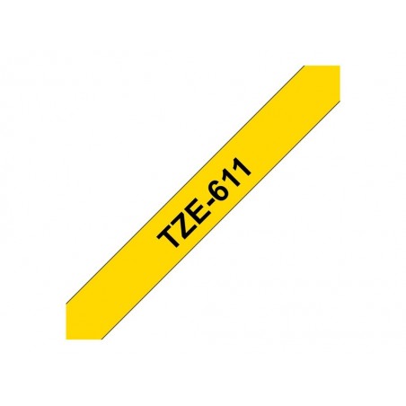 BROTHER TZe611 Taśma Brother 6mm BLACK ON YELLOW BROTHER TZe611 Taśma Brother 6mm BLACK ON YELLOW