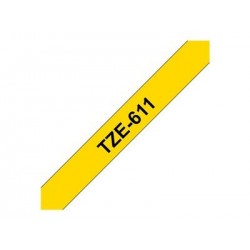 BROTHER TZe611 Taśma Brother 6mm BLACK ON YELLOW BROTHER TZe611 Taśma Brother 6mm BLACK ON YELLOW