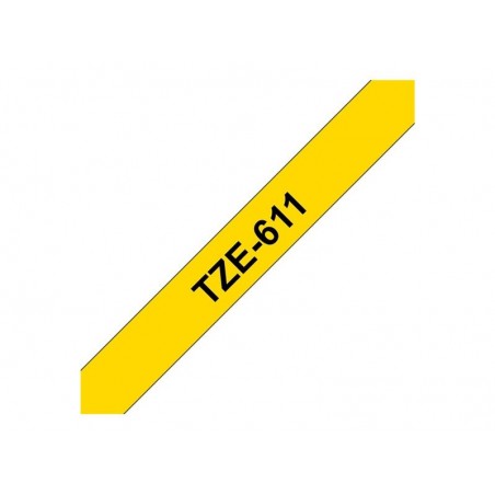 BROTHER TZe611 Taśma Brother 6mm BLACK ON YELLOW BROTHER TZe611 Taśma Brother 6mm BLACK ON YELLOW