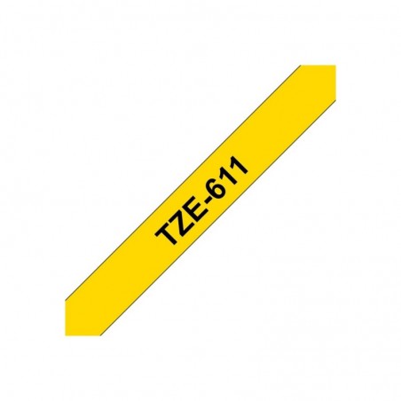 BROTHER TZe611 Taśma Brother 6mm BLACK ON YELLOW BROTHER TZe611 Taśma Brother 6mm BLACK ON YELLOW