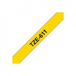 BROTHER TZe611 Taśma Brother 6mm BLACK ON YELLOW BROTHER TZe611 Taśma Brother 6mm BLACK ON YELLOW
