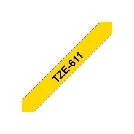 BROTHER TZe611 Taśma Brother 6mm BLACK ON YELLOW BROTHER TZe611 Taśma Brother 6mm BLACK ON YELLOW