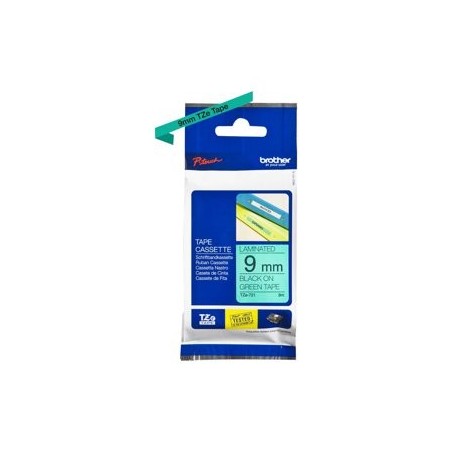 BROTHER TZe721 Taśma Brother 9mm BLACK ON GREEN