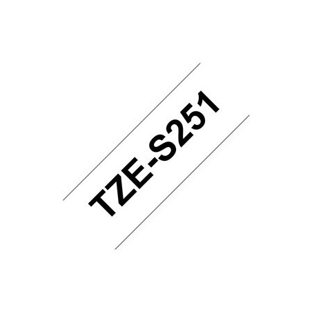 BROTHER TZES251 Tape Brother 24mm BLACK ON WHITE ADHESIVE TAPE BROTHER TZES251 Tape Brother 24mm BLACK ON WHITE ADHESIVE TAPE