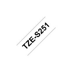 BROTHER TZES251 Tape Brother 24mm BLACK ON WHITE ADHESIVE TAPE BROTHER TZES251 Tape Brother 24mm BLACK ON WHITE ADHESIVE TAPE