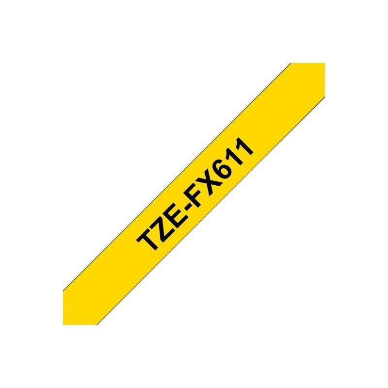 BROTHER TZEFX611 Taśma Brother 6mm BLACK ON YELLOW FLEXIBLE ID BROTHER TZEFX611 Taśma Brother 6mm BLACK ON YELLOW FLEXIBLE ID