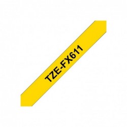 BROTHER TZEFX611 Taśma Brother 6mm BLACK ON YELLOW FLEXIBLE ID BROTHER TZEFX611 Taśma Brother 6mm BLACK ON YELLOW FLEXIBLE ID