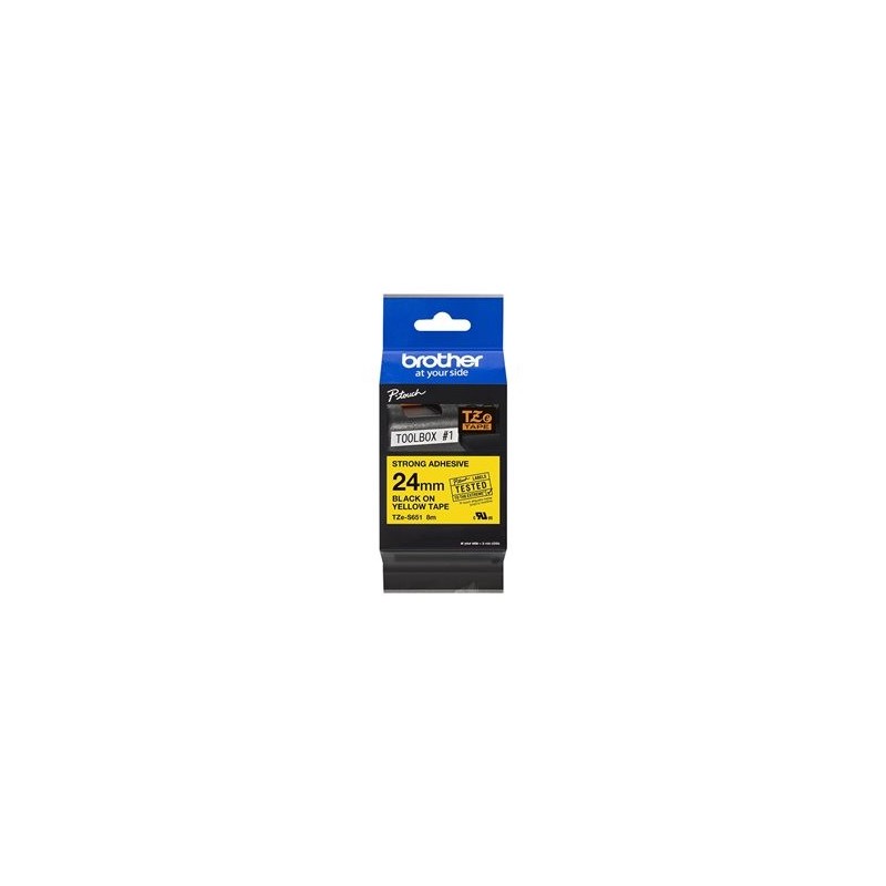 BROTHER TZES651 Taśma Brother 24mm BLACK ON YELLOW ADHESIVE TAPE BROTHER TZES651 Taśma Brother 24mm BLACK ON YELLOW ADHESIVE TAPE