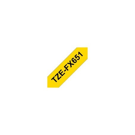 BROTHER TZEFX651 Taśma Brother 24mm BLACK ON YELLOW FLEXIBLE ID BROTHER TZEFX651 Taśma Brother 24mm BLACK ON YELLOW FLEXIBLE ID