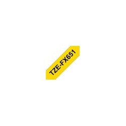 BROTHER TZEFX651 Taśma Brother 24mm BLACK ON YELLOW FLEXIBLE ID BROTHER TZEFX651 Taśma Brother 24mm BLACK ON YELLOW FLEXIBLE ID
