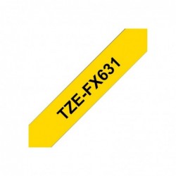 BROTHER TZEFX631 Taśma Brother 12mm BLACK ON YELLOW FLEXIBLE ID BROTHER TZEFX631 Taśma Brother 12mm BLACK ON YELLOW FLEXIBLE ID