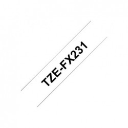 BROTHER TZEFX231 Taśma Brother 12mm BLACK ON WHITE FLEXIBLE ID BROTHER TZEFX231 Taśma Brother 12mm BLACK ON WHITE FLEXIBLE ID
