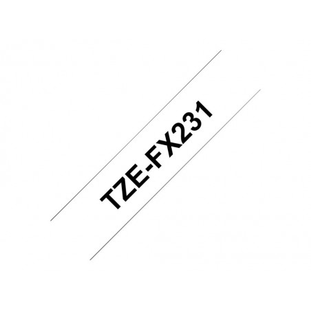 BROTHER TZEFX231 Taśma Brother 12mm BLACK ON WHITE FLEXIBLE ID BROTHER TZEFX231 Taśma Brother 12mm BLACK ON WHITE FLEXIBLE ID