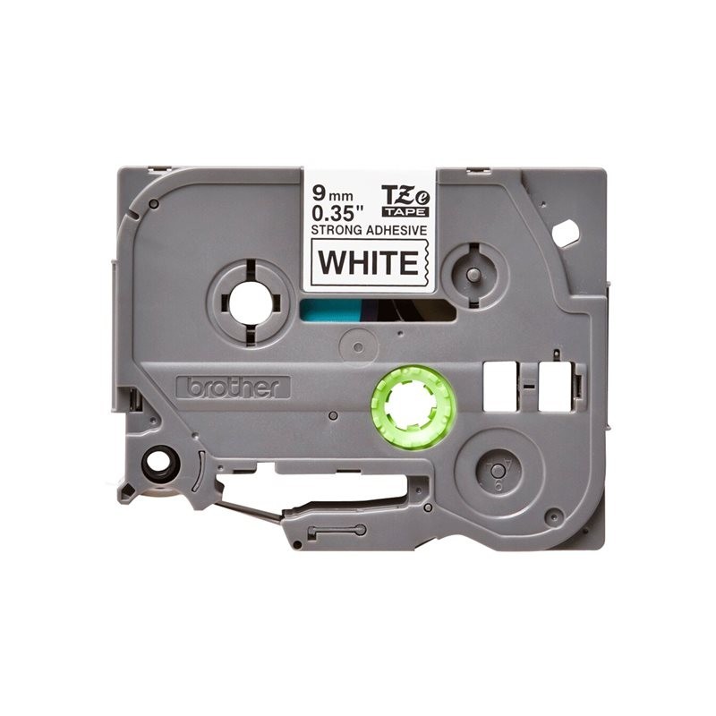BROTHER TZES221 Tape Brother 9mm BLACK ON WHITE ADHESIVE TAPE BROTHER TZES221 Tape Brother 9mm BLACK ON WHITE ADHESIVE TAPE
