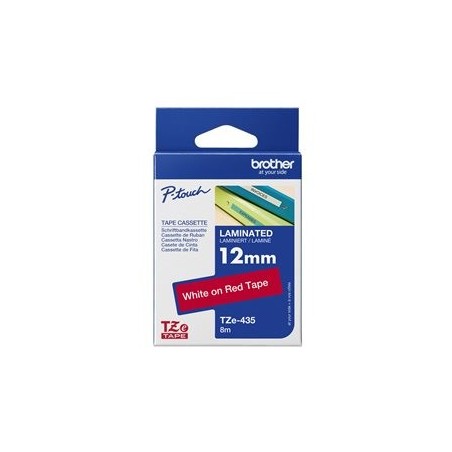 BROTHER TZE435 Taśma Brother 12mm WHITE ON RED BROTHER TZE435 Taśma Brother 12mm WHITE ON RED