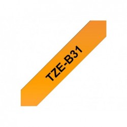 BROTHER TZEB31 Taśma Brother 12mm BLACK ON FLUO. ORANGE