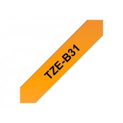 BROTHER TZEB31 Taśma Brother 12mm BLACK ON FLUO. ORANGE